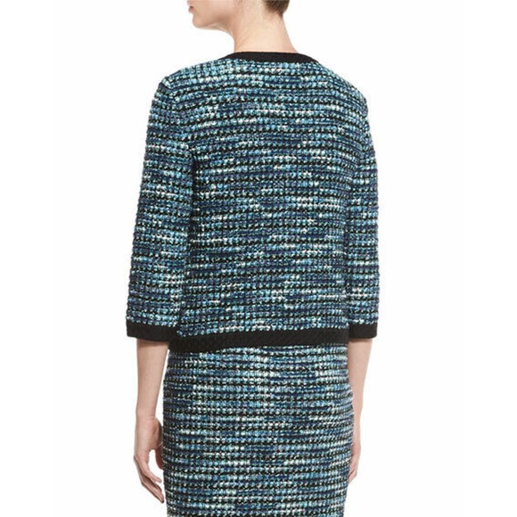 St. John Collection Martinique Tweed Jacket Size 6 Caviar Black Lagoon NWT $1350 - Picture 3 of 3
